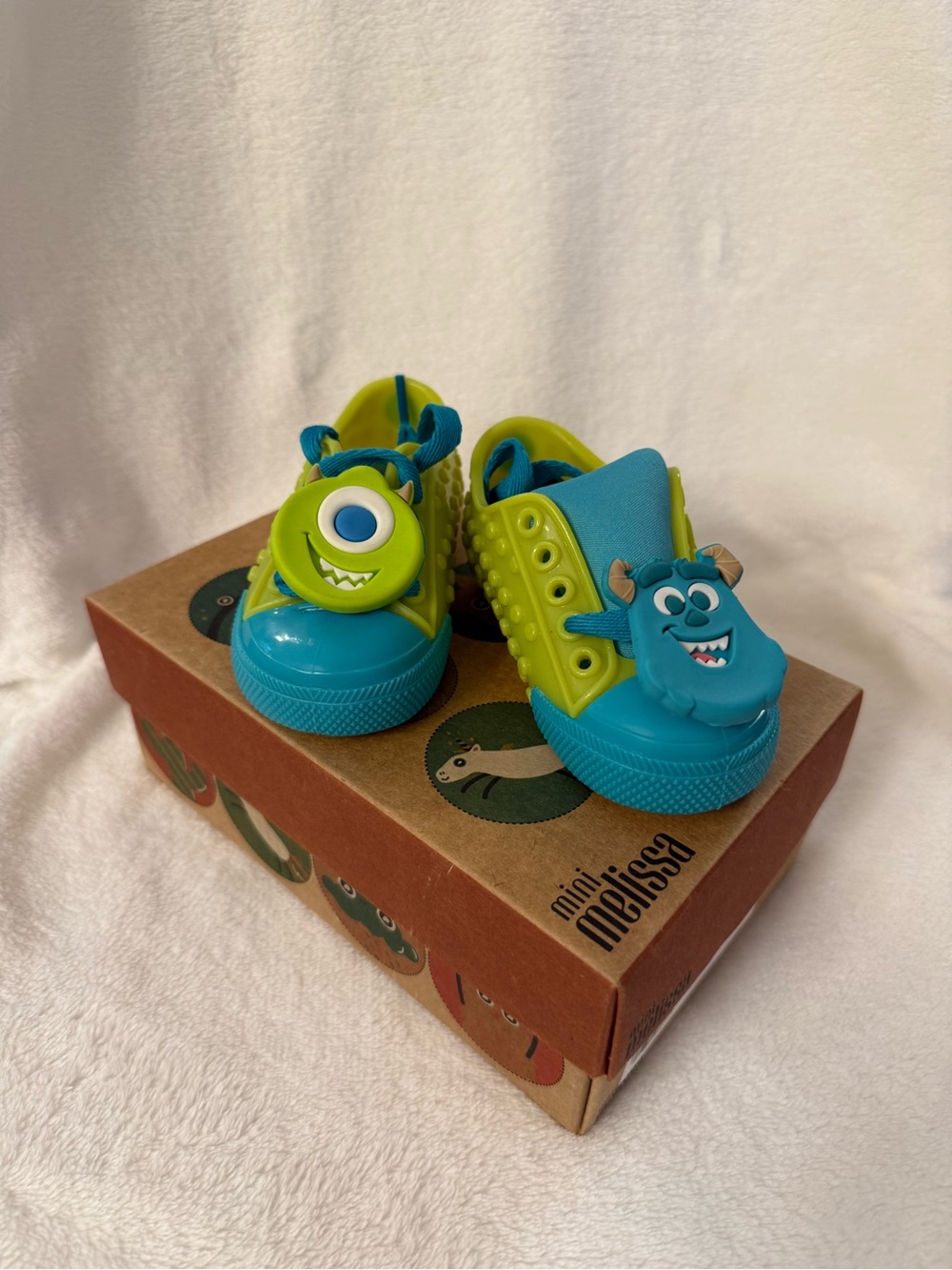 Mini Melissa Blue & Lime Monster Inc sneakers